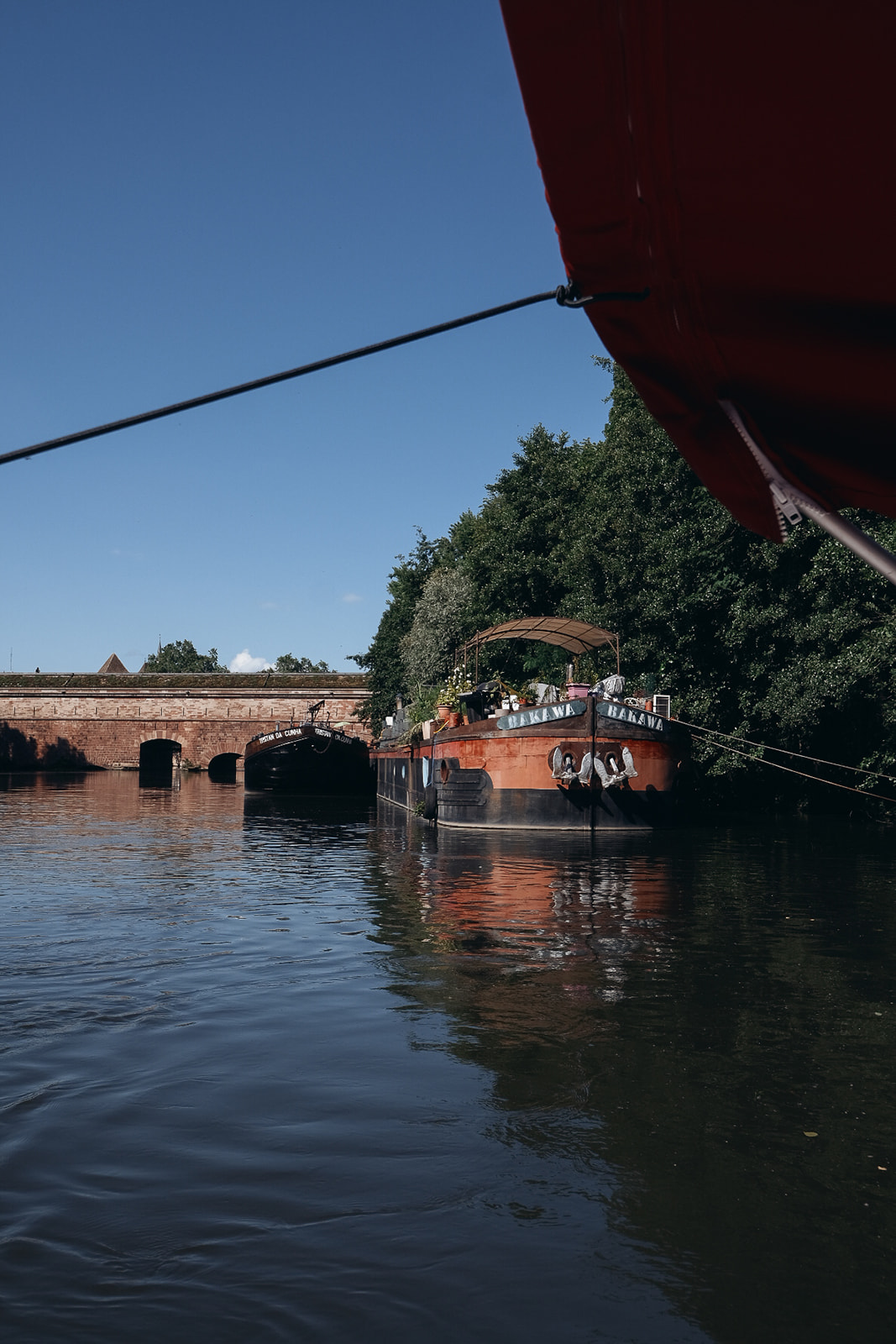 Strasbourg vue d'un bateau depuis l'ille a Strasbourg